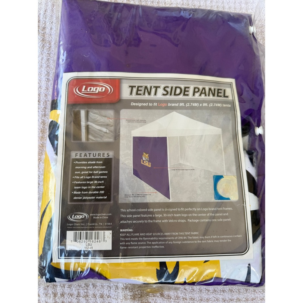 LSU Tigers Logo Brands 9x9 Tent Side Panel Purple 200D Polyester 162-48 NEW